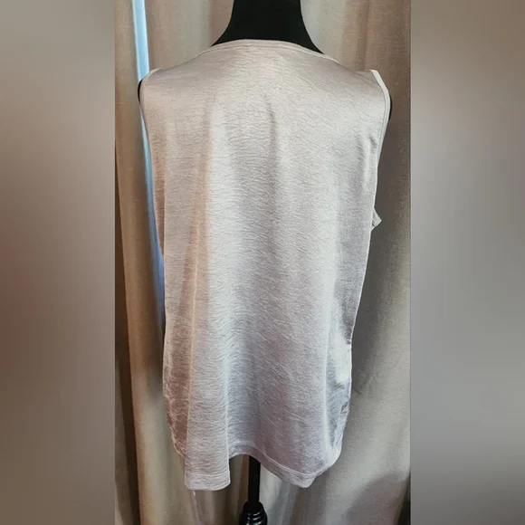 Chicos Ruffled Scoop Neck Tank Top in White and Cream - Picture 2 of 3